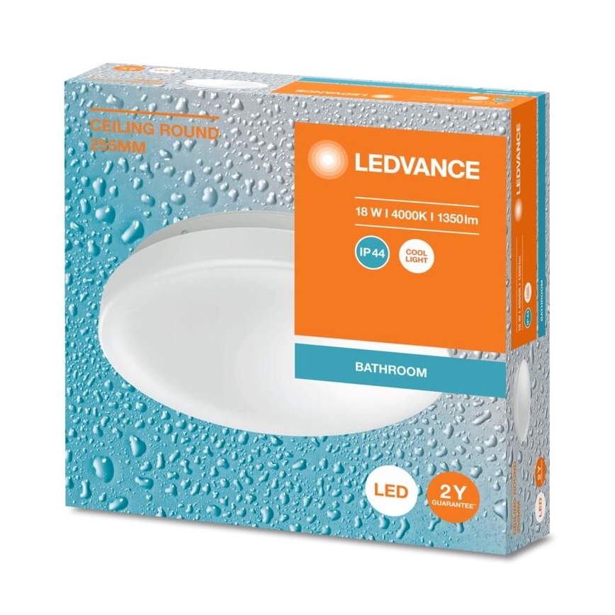 Ledvance - LED Stropna svjetiljka za kupaonicu CEILING ROUND LED/18W/230V 4000K IP44