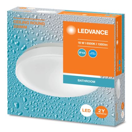 Ledvance - LED Stropna svjetiljka za kupaonicu CEILING ROUND LED/18W/230V 6500K IP44