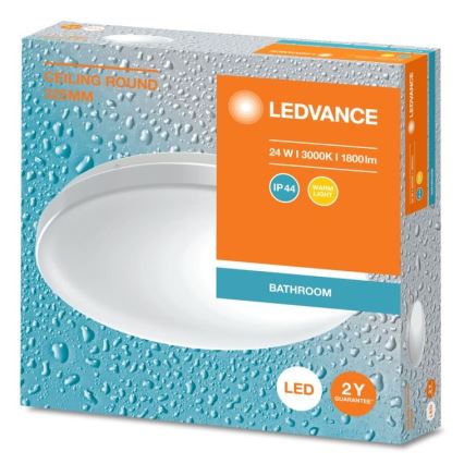 Ledvance - LED Stropna svjetiljka za kupaonicu CEILING ROUND LED/24W/230V 3000K IP44