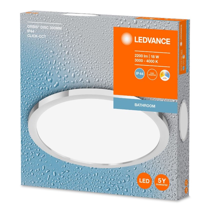 Ledvance - LED Stropna svjetiljka za kupaonicu DISC LED/18W/230V 3000/4000K IP44
