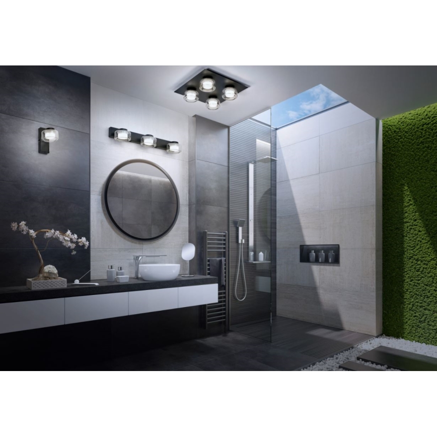 Ledvance - LED Stropna svjetiljka za kupaonicu ORBIS FLAME 4xLED/5,5W/230V 3000/4000K IP44 crna