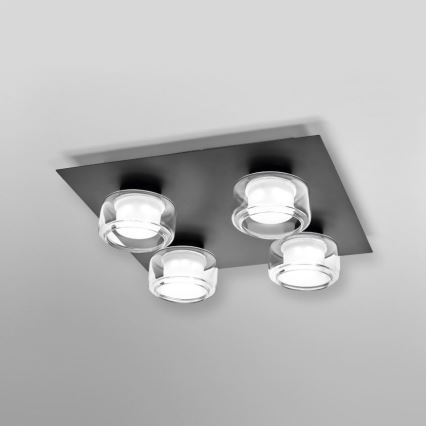 Ledvance - LED Stropna svjetiljka za kupaonicu ORBIS FLAME 4xLED/5,5W/230V 3000/4000K IP44 crna