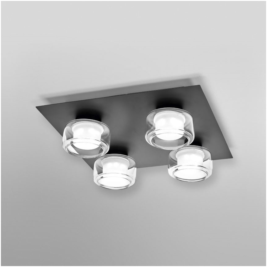 Ledvance - LED Stropna svjetiljka za kupaonicu ORBIS FLAME 4xLED/5,5W/230V 3000/4000K IP44 crna