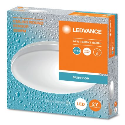 Ledvance - LED Stropna svjetiljka za kupaonicu sa senzorom CEILING ROUND LED/24W/230V IP44