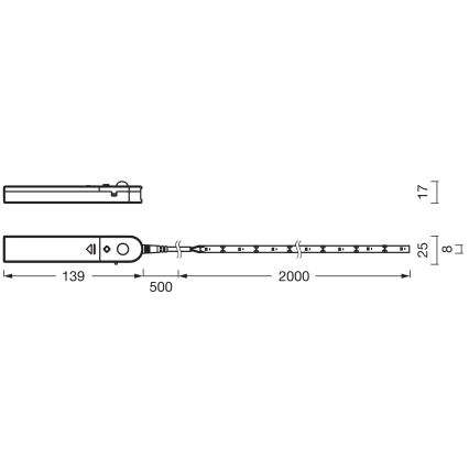 Ledvance - LED Traka s senzorom pokreta FLEX 2m LED/3,6W/4xAA