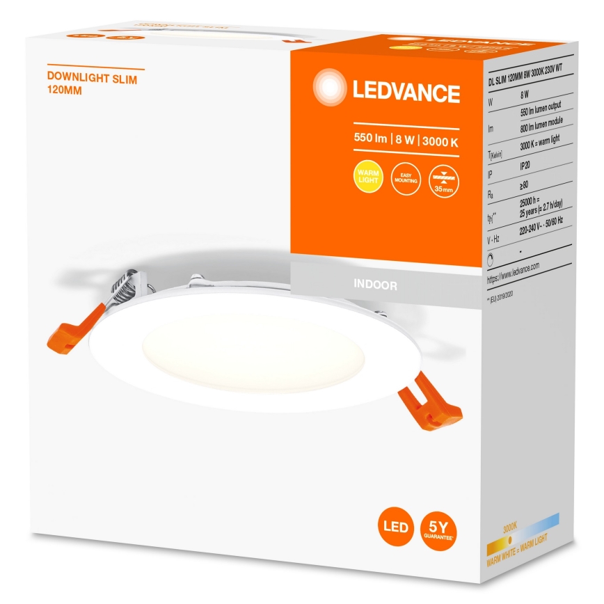 Ledvance - LED Ugradbena svjetiljka SLIM LED/8W/230V 3000K