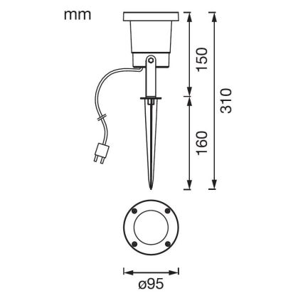 Ledvance - LED Vanjska lampa ENDURA HYBRID NAUT SPIKE LED/2W/12V IP44