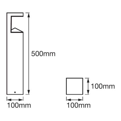 Ledvance - LED Vanjska lampa PYRAMID 1xLED/9W/230V IP44 50 cm