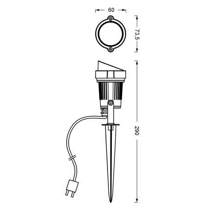 Ledvance - LED Vanjska lampa ENDURA HYBRID SPOT SPIKE LED/1W/12V IP44