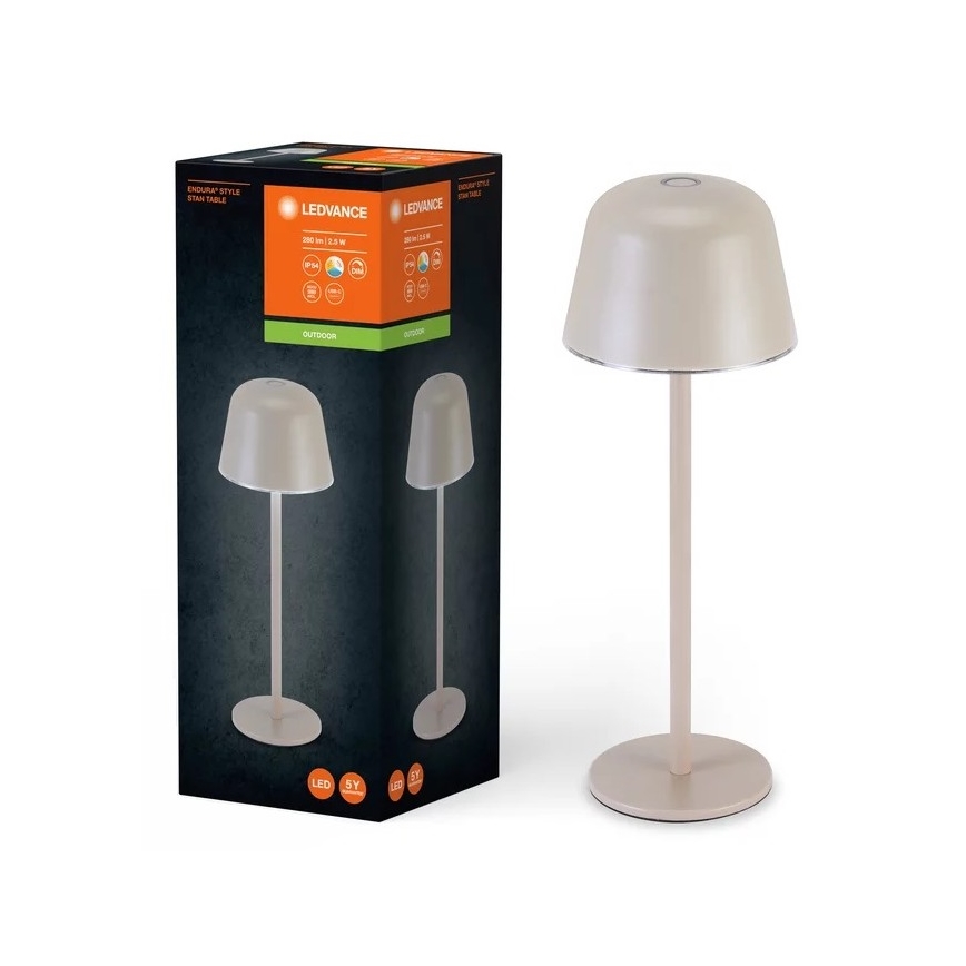 Ledvance - LED vanjska punjiva lampa s prigušivanjem TABLE LED/2,5W/5V IP54 bež