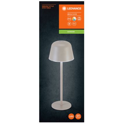 Ledvance - LED vanjska punjiva lampa s prigušivanjem TABLE LED/2,5W/5V IP54 bež