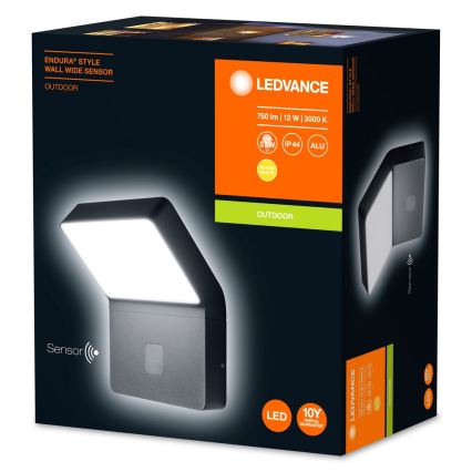 Ledvance - LED Vanjska svjetiljka sa senzorom ENDURA LED/12W/230V IP44