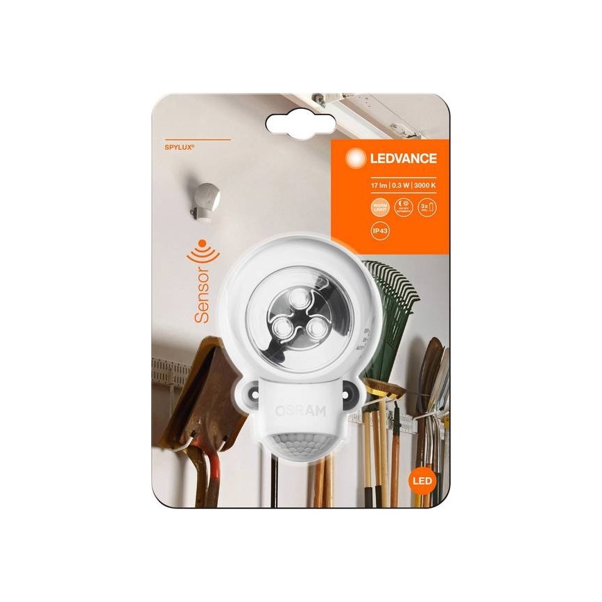Ledvance -LED Vanjska svjetiljka za orijentaciju sa senzorom SPYLUX LED/0,3W/3xAA IP43