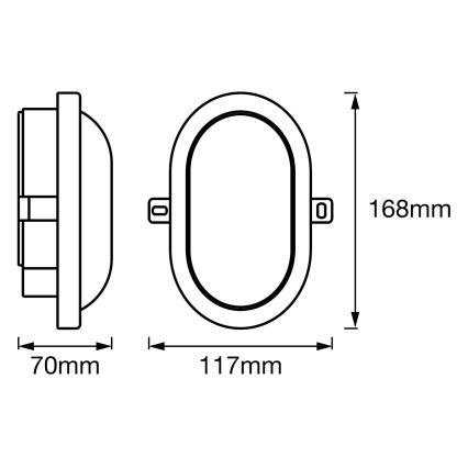 Ledvance - LED Vanjska zidna svjetiljka BULKHEAD LED/6W/230V IP54 crna