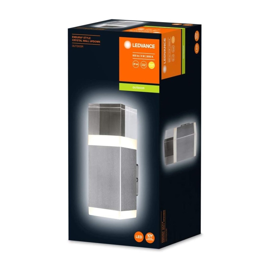 Ledvance - LED Vanjska zidna svjetiljka CRYSTAL 1xLED/9W/230V IP44