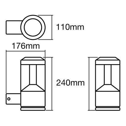 Ledvance - LED Vanjska zidna svjetiljka LANTERN 1xLED/12W/230V IP44