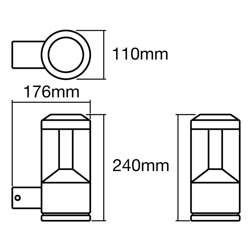 Ledvance - LED Vanjska zidna svjetiljka LANTERN 1xLED/12W/230V IP44