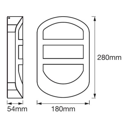 Ledvance - LED Vanjska zidna svjetiljka PLATE LED/12W/230V IP44