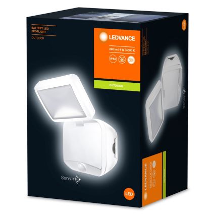 Ledvance - LED Vanjska zidna svjetiljka sa senzorom BATTERY LED/4W/4xD IP54