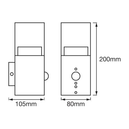 Ledvance - LED Vanjska zidna svjetiljka sa senzorom CRYSTAL 1xLED/5W/230V IP44