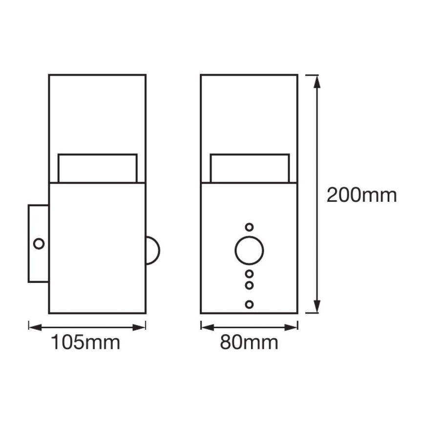 Ledvance - LED Vanjska zidna svjetiljka sa senzorom CRYSTAL 1xLED/5W/230V IP44