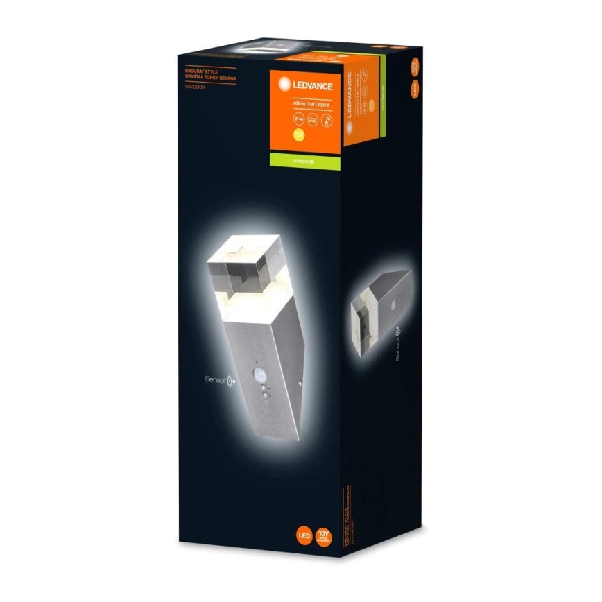 Ledvance - LED Vanjska zidna svjetiljka sa senzorom CRYSTAL 1xLED/5W/230V IP44
