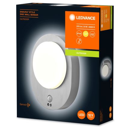 Ledvance - LED Vanjska zidna svjetiljka sa senzorom DISC LED/8W/230V IP44