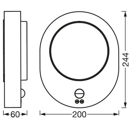 Ledvance - LED Vanjska zidna svjetiljka sa senzorom DISC LED/8W/230V IP44