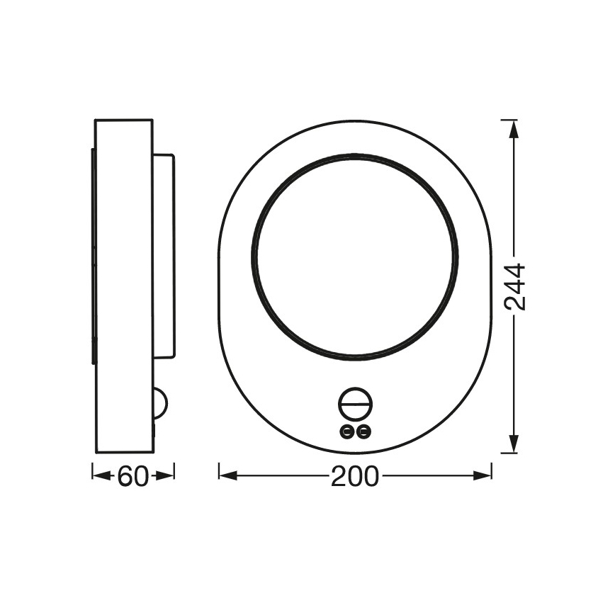Ledvance - LED Vanjska zidna svjetiljka sa senzorom DISC LED/8W/230V IP44