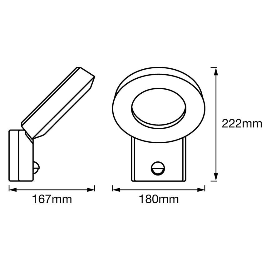 Ledvance - LED Vanjska zidna svjetiljka sa senzorom LOOP 1xLED/12W/230V IP44