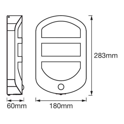 Ledvance - LED Vanjska zidna svjetiljka sa senzorom PLATE LED/12,5W/230V IP44