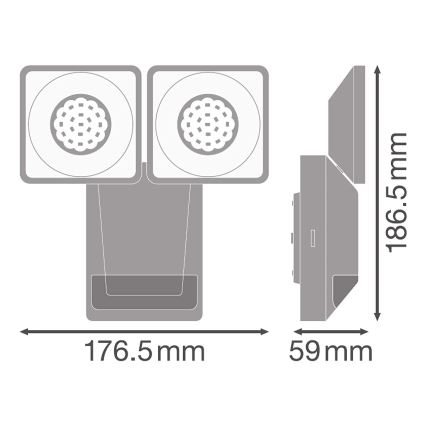Ledvance - LED Vanjska zidna svjetiljka sa senzorom SPOT 2xLED/8W/230V IP55