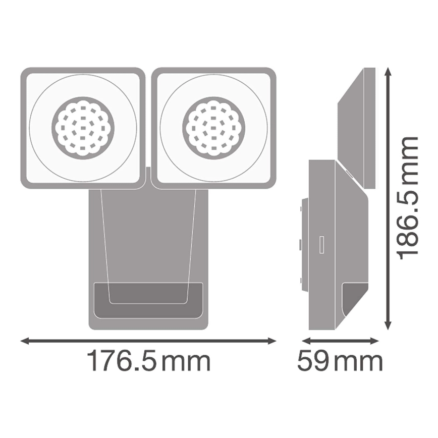 Ledvance - LED Vanjska zidna svjetiljka sa senzorom SPOT 2xLED/8W/230V IP55
