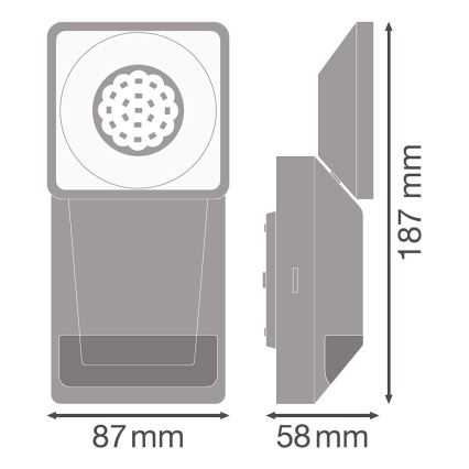 Ledvance -LED Vanjska zidna svjetiljka sa senzorom SPOT LED/8W/230V IP55 crna