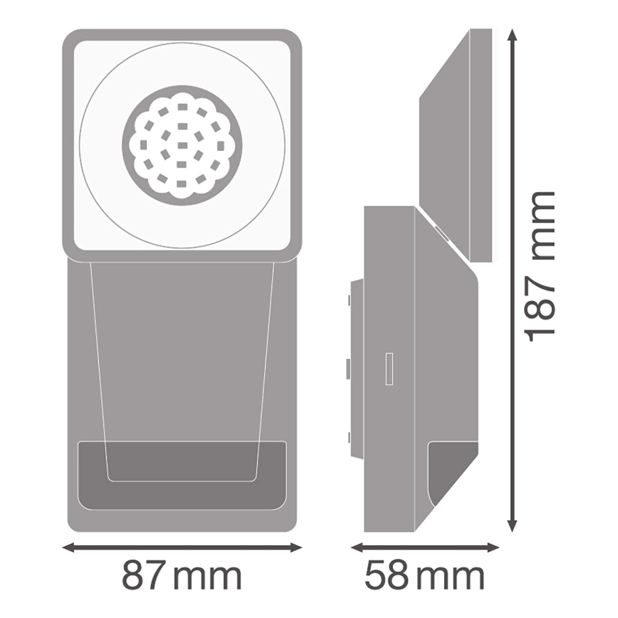 Ledvance -LED Vanjska zidna svjetiljka sa senzorom SPOT LED/8W/230V IP55 crna