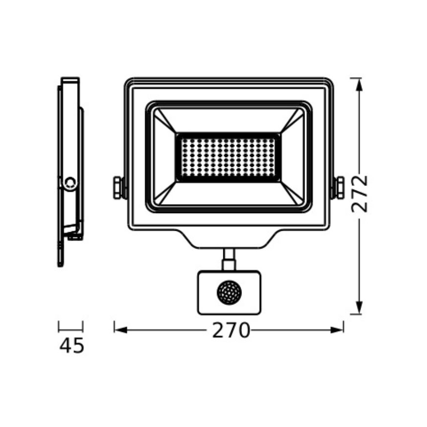 Ledvance - LED Vanjski zidni reflektor sa senzorom FLOODLIGHT ESSENTIAL LED/100W/230V IP65