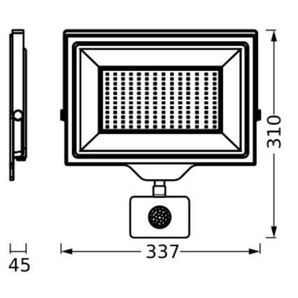 Ledvance - LED Vanjski zidni reflektor sa senzorom FLOODLIGHT ESSENTIAL LED/150W/230V IP65