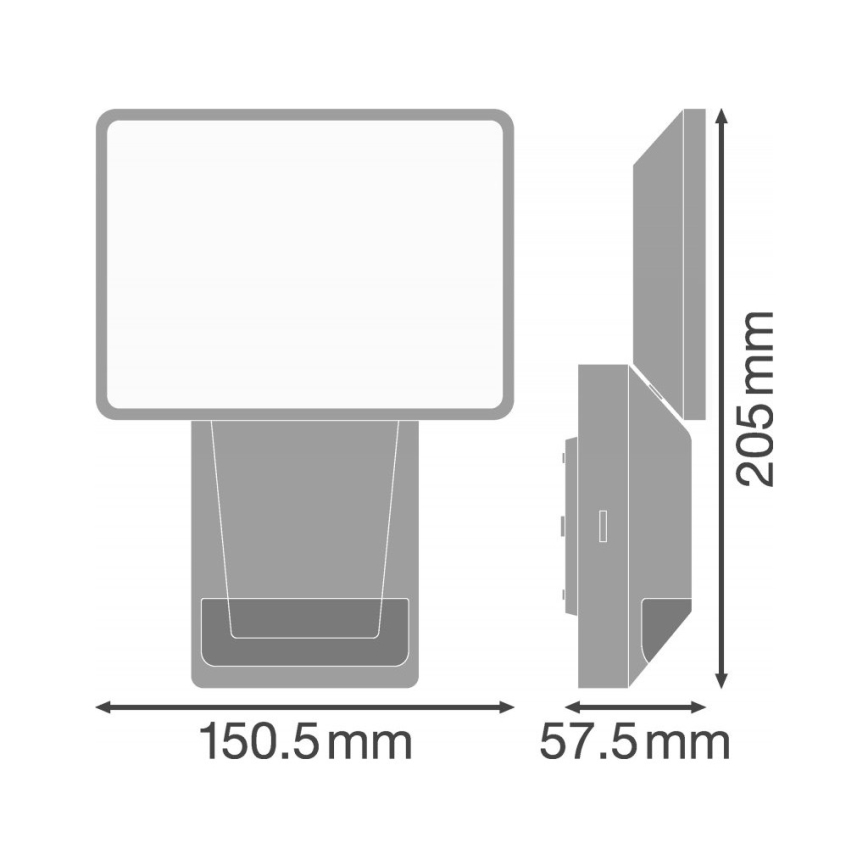 Ledvance - LED Vanjski zidni reflektor sa senzorom FLOOD LED/15W/230V IP55