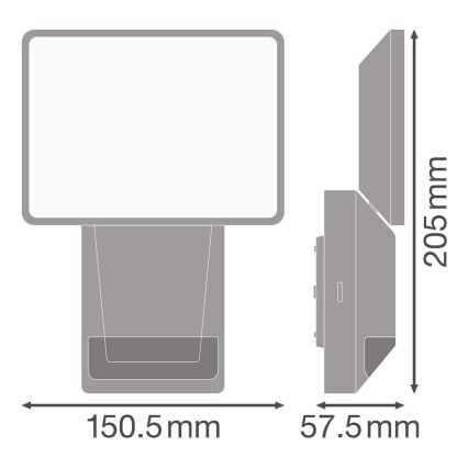 Ledvance - LED Vanjski zidni reflektor sa senzorom FLOOD LED/15W/230V IP55