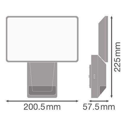 Ledvance - LED Vanjski zidni reflektor sa senzorom FLOOD LED/27W/230V IP55