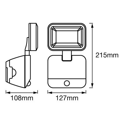 Ledvance - LED Vanjski zidni reflektor sa senzorom SPOTLIGHT LED/4W/4xD IP54