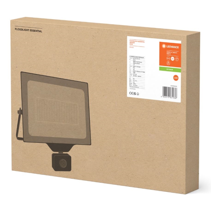Ledvance - LED vanjski zidni reflektor sa senzorom FLOODLIGHT ESSENTIAL LED/200W/230V IP65
