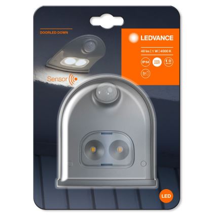 Ledvance - LED vanjsko zidno svjetlo sa senzorom DOORLED LED/1W/3xAA IP54