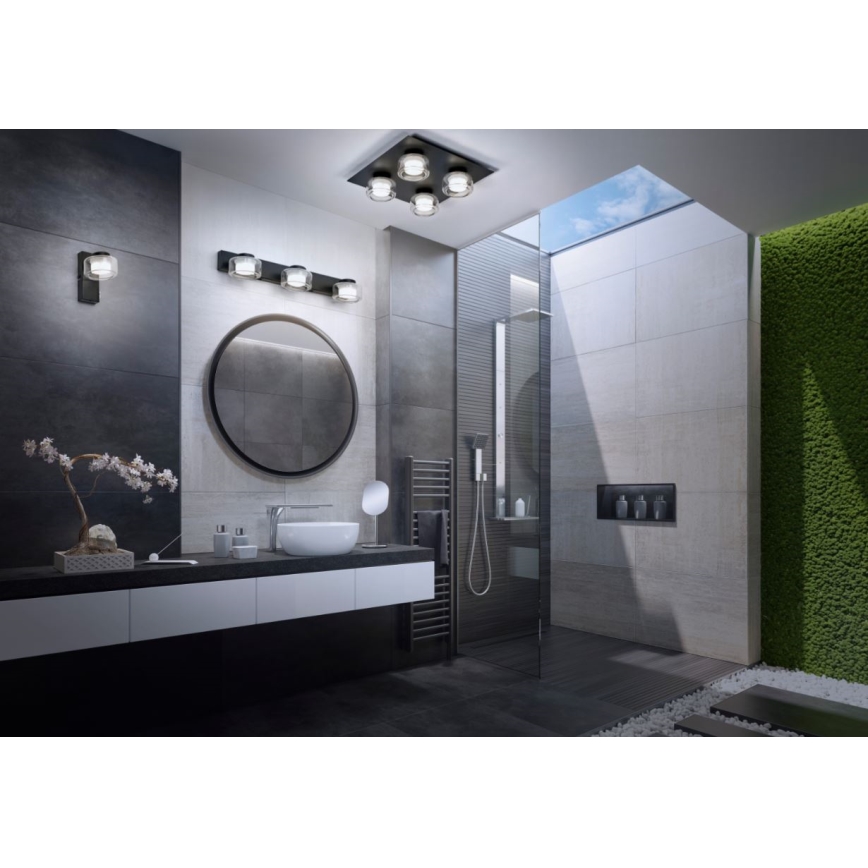 Ledvance - LED Zidna svjetiljka za kupaonicu ORBIS FLAME 2xLED/5,5W/230V 3000/4000K IP44 crna