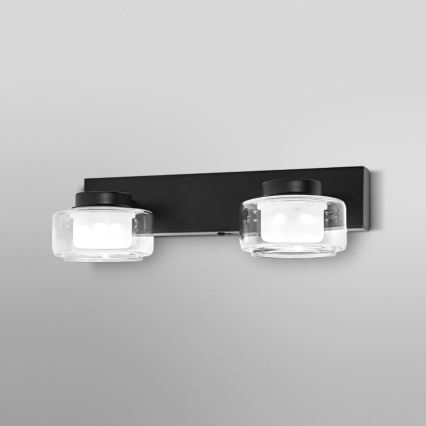 Ledvance - LED Zidna svjetiljka za kupaonicu ORBIS FLAME 2xLED/5,5W/230V 3000/4000K IP44 crna