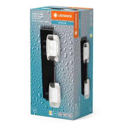Ledvance - LED Zidna svjetiljka za kupaonicu ORBIS FLAME 2xLED/5,5W/230V 3000/4000K IP44 crna