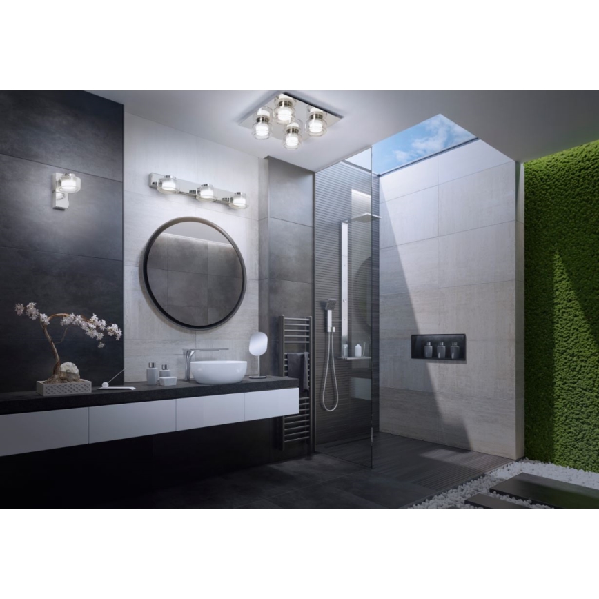 Ledvance - LED Zidna svjetiljka za kupaonicu ORBIS FLAME 2xLED/5,5W/230V 3000/4000K IP44 krom