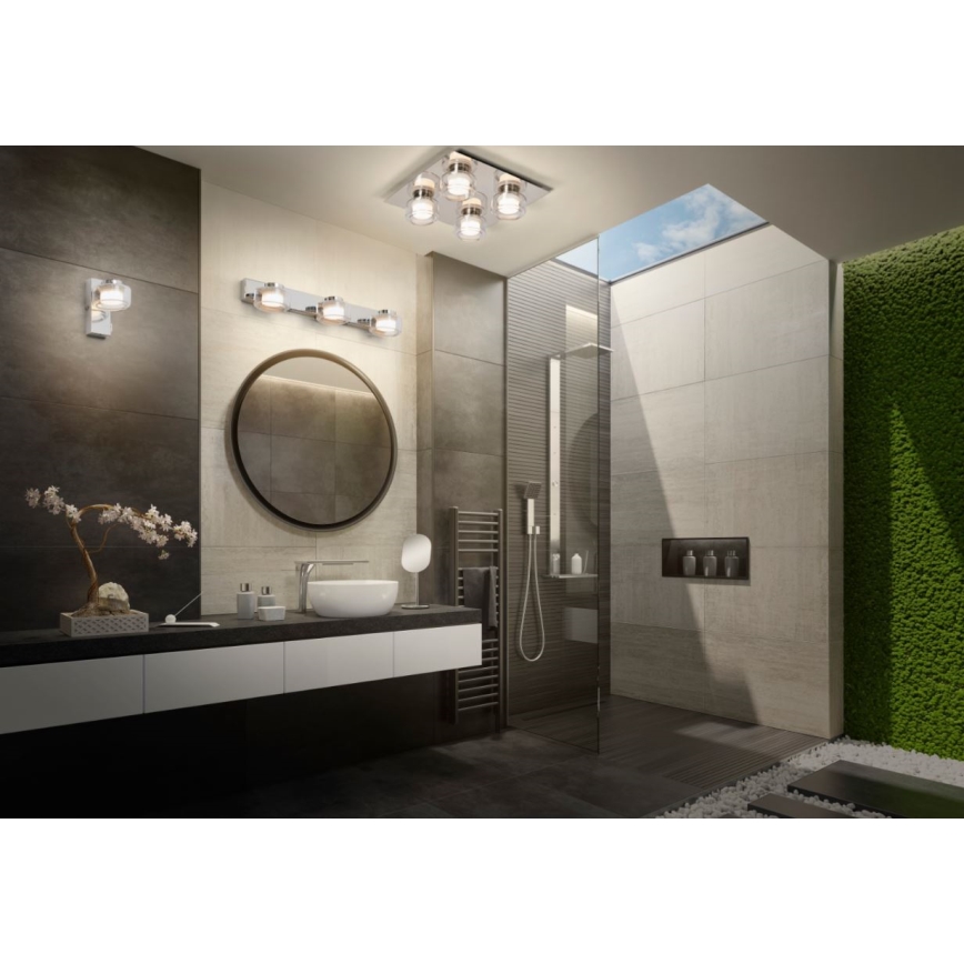 Ledvance - LED Zidna svjetiljka za kupaonicu ORBIS FLAME 2xLED/5,5W/230V 3000/4000K IP44 krom