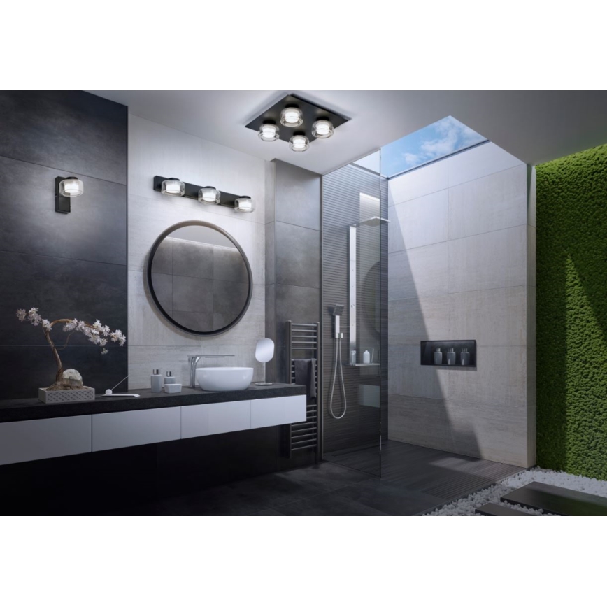 Ledvance - LED Zidna svjetiljka za kupaonicu ORBIS FLAME LED/5,5W/230V 3000/4000K IP44 crna