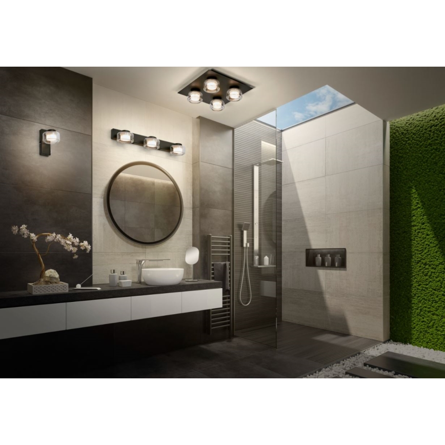 Ledvance - LED Zidna svjetiljka za kupaonicu ORBIS FLAME LED/5,5W/230V 3000/4000K IP44 crna